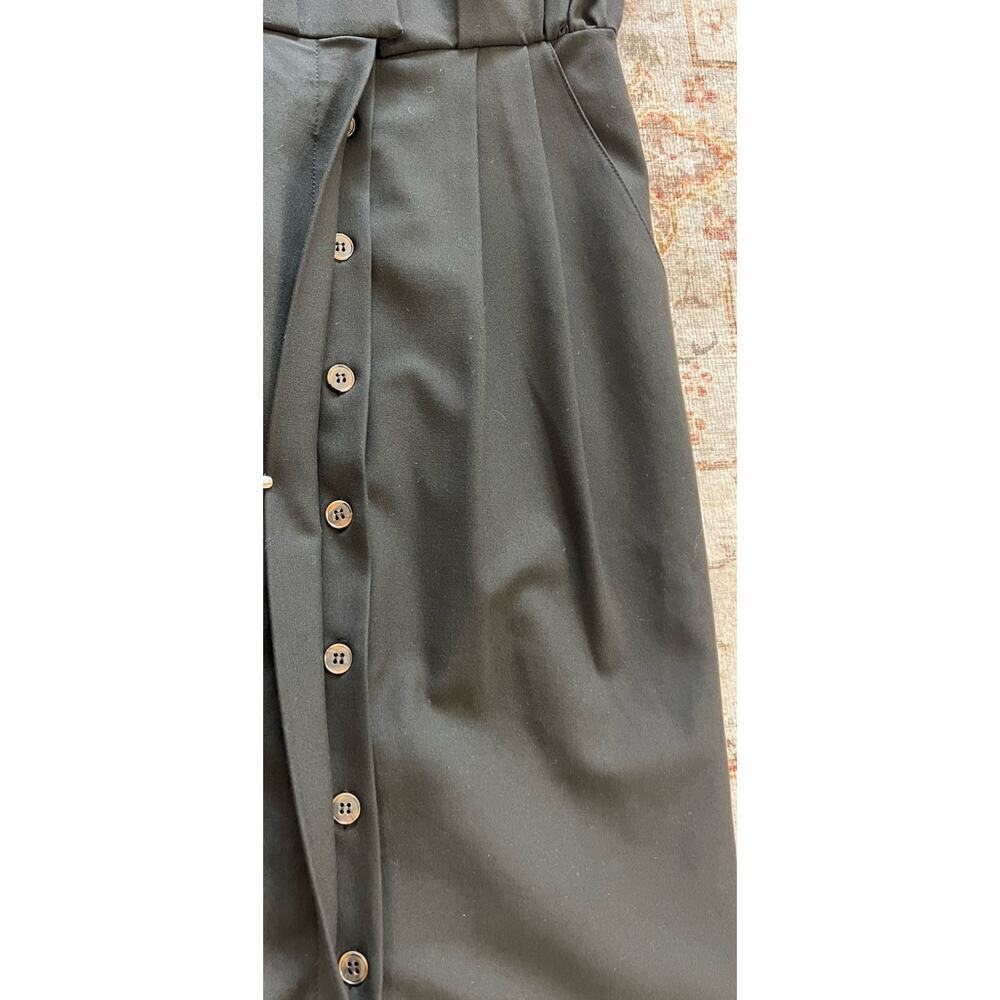 Ganni Pleated Midi Dress Womens Size XS Black Office - Picture 6 of 10
